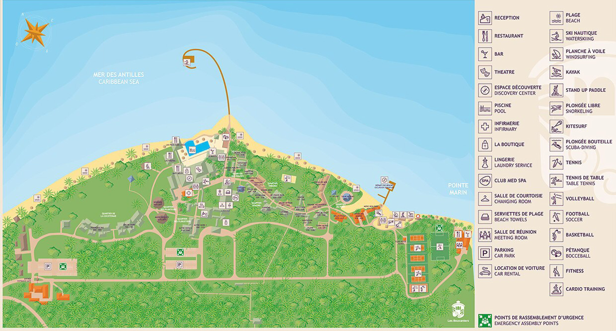 Club Med Buccaneer's Creek – Site Map | Cinquième Saison