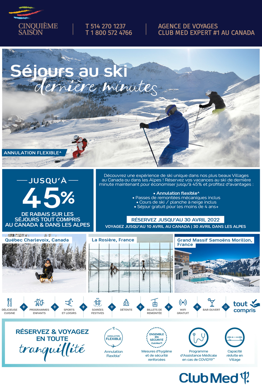 Séjours au ski au Canada et dans les Alpes