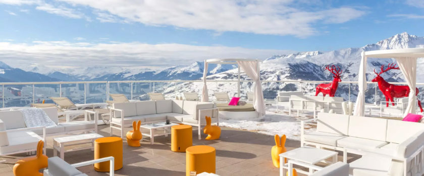 Club Med Arcs Panorama, en France - Image d'une aire de détente extérieure, réservée aux résident de l'Espace Exclusive
